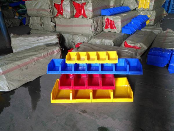 Workshop Hanging Box Plastic Container Tool Spare Parts Storage Bins Shelves Injection Stackable Rack Divisible Organizer