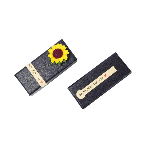 Cajas de auto-elevación de lujo personalizado de papel duro negro collar de embalaje joyería caja de papel de perfume con tapa