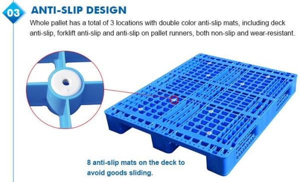 Light weight one time plastic pallets for transport and storage, Heavy duty cross bottom plastic pallet with 6 runners