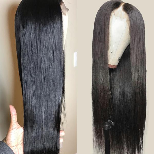 Linha fina natural peruca da parte dianteira do laço do cabelo humano de 100 por cento com cabelo do bebê nenhum emaranhado