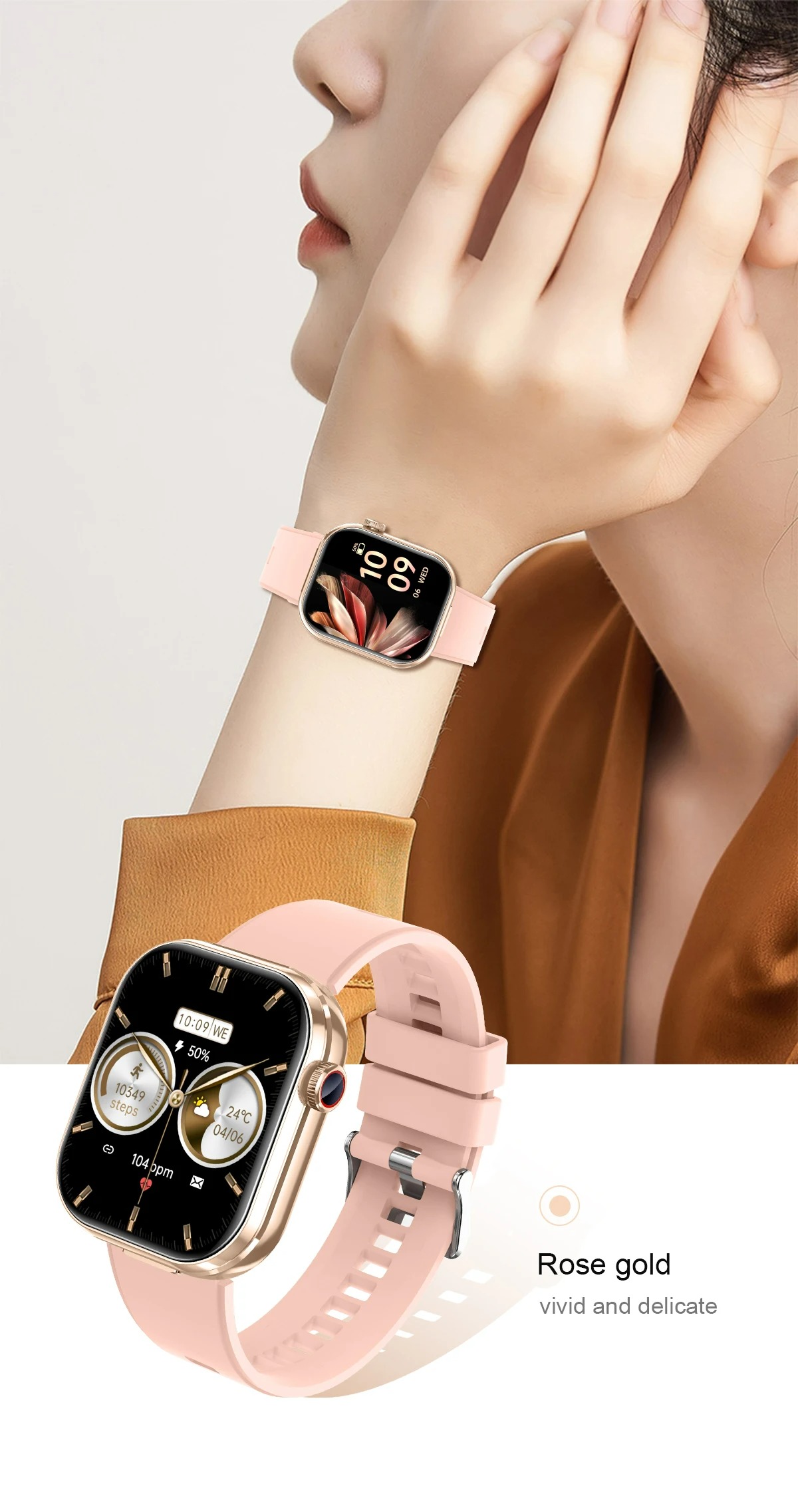 2 In 1 Smart Watch Incorporating USB Charging Cable for Safe and Effective Charging Suitable