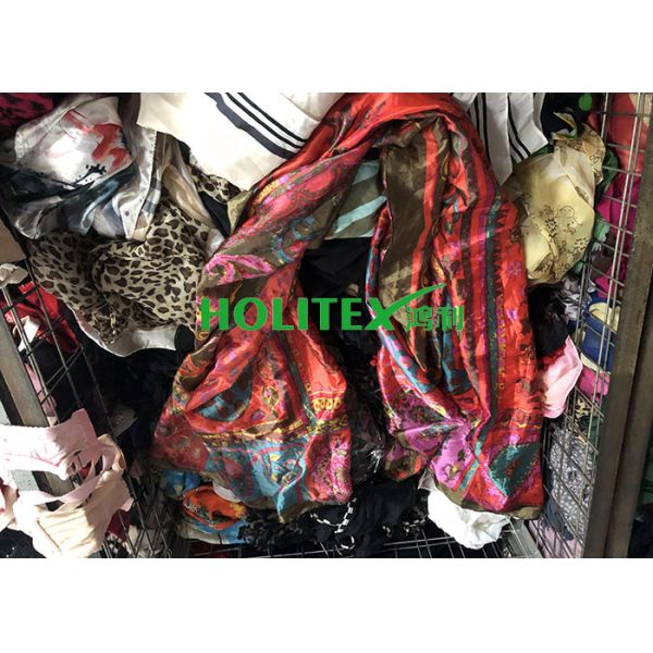 Popular Second Hand Scarves First Grade Used Summer Silk Scarves For Ladies