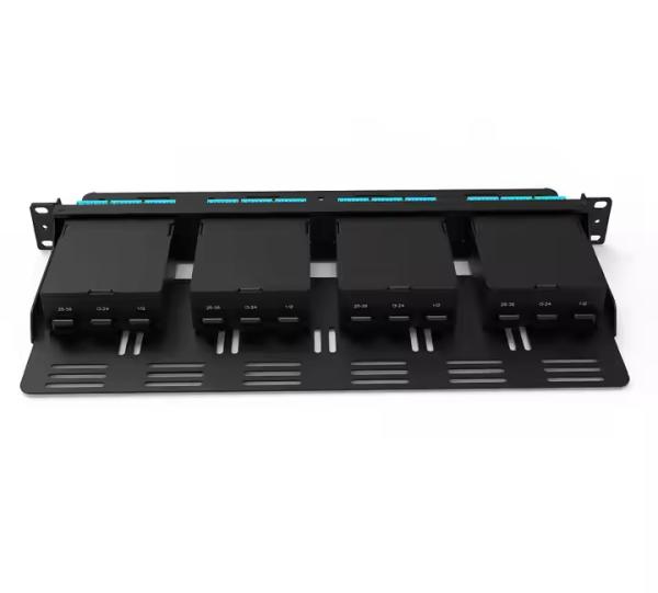 FHD haute densité 1U 144 monture de rack en fibre 4 x cassettes ou panneaux FHD