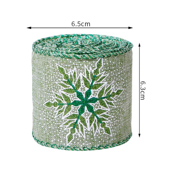 MSD Ribbons Christmas Printed Wreath 2.5 Inch Burlap Ribbon with Single Face Design