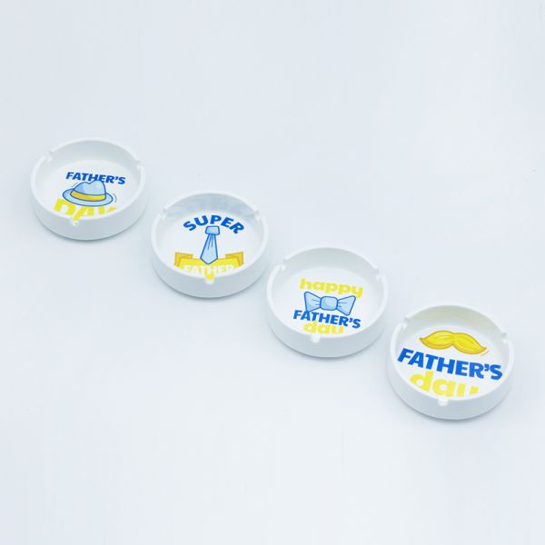 Fathers Day ashtray with decal fired Dia 10*8.9cm 3.3cmH commemorative for souvenir wholesale shop