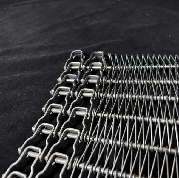 Polishing Chain Link Spiral Wire Mesh Conveyor Belt For Food Transport