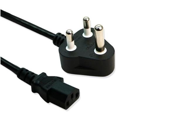 South Africa 10A/16A  3pin black  power cable  0.5m-10m copper power cord