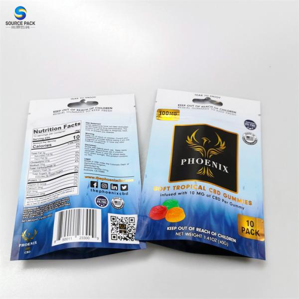 Metallic Printing Marijuana Bag Weed Packaging Mylar Stand Up Pouch