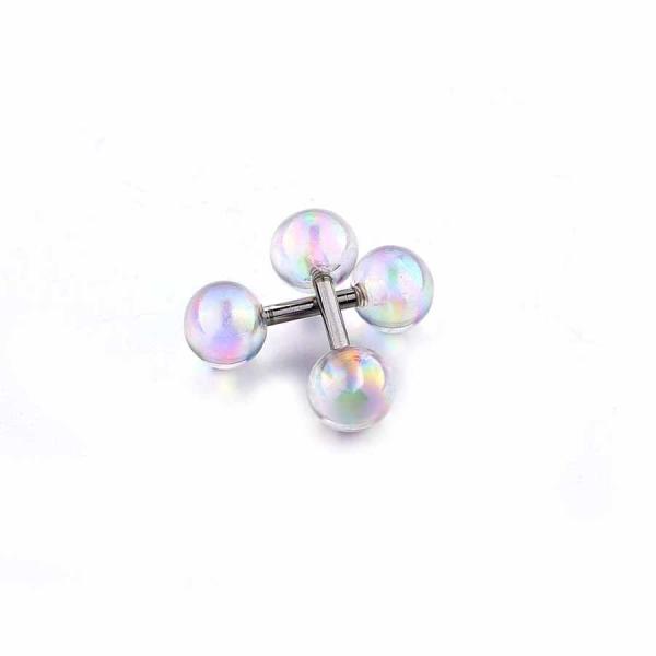 Candy Color Stud Earrings Double Ball Sided Earrings for Women Ear Jewelry