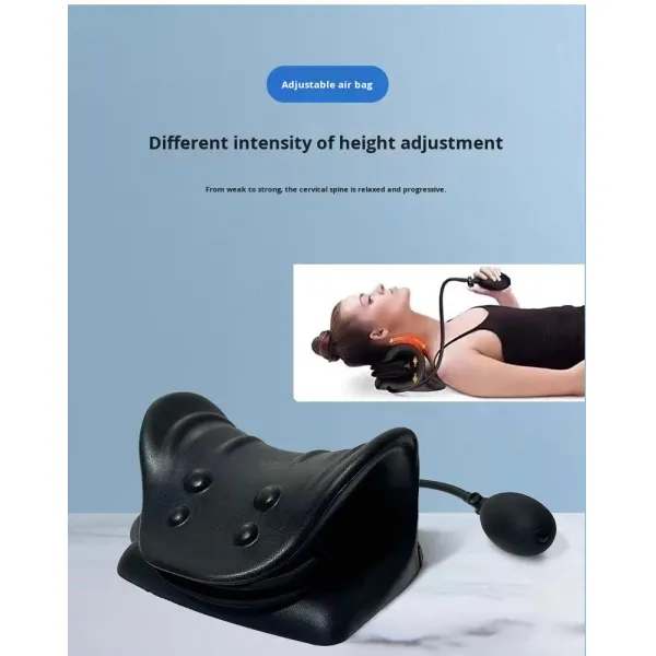 C-Shape Neck Massage Pillow with Heat and Vibration C-shaped design conforms to the curve of the neck Deeply massages the cervical spine to relieve stiffness in the shoulders and neck