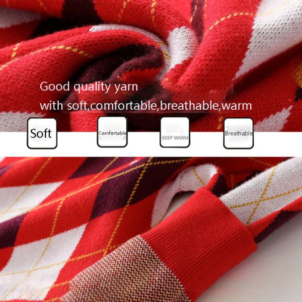 Stylish Pullover Parent-Child Sweater with Long Sleeve and Embroidery Accents for Winter season