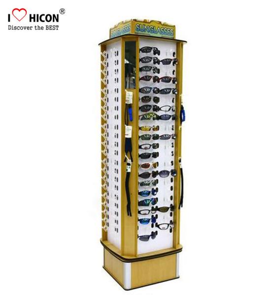 Shopper Marketing Sunglasses Display Commercial Wooden Sunglass Display Stand