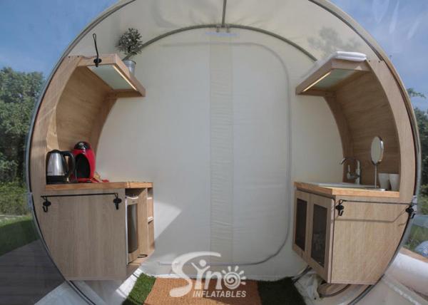 Outdoor 5m Clear Top Resort Inflatable Bubble Camping Tent With Steel Frame Capsule Tunnel For Glamping
