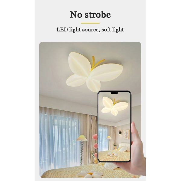 Bedroom Ceiling Lamps Creative Princess Room Little Girl Warm Romantic Butterfly Ceiling Lights(WH-MA-312)