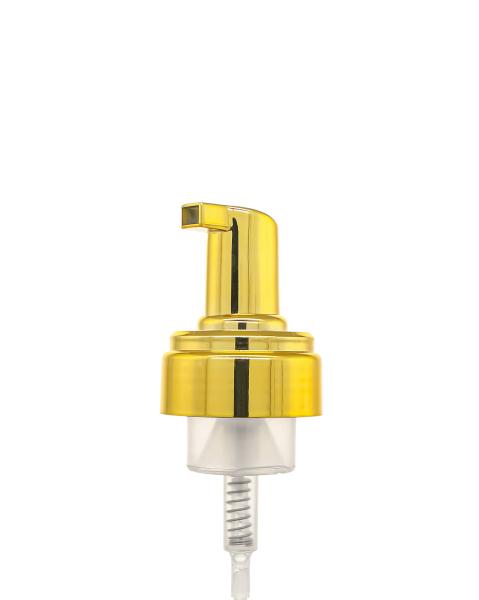 Luxury Gold Trim Cosmetic Pump Head  32mm Large Neck Heavy-Duty For Body Lotion Shampoo Frosted Finish