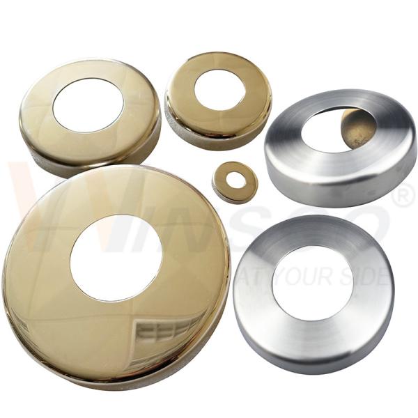 C304 C316 Cobertura de base de balaustrada de aço inoxidável para tubos redondos de 12,7 mm 19 mm 1 '31,8 mm 38,1 mm 2'