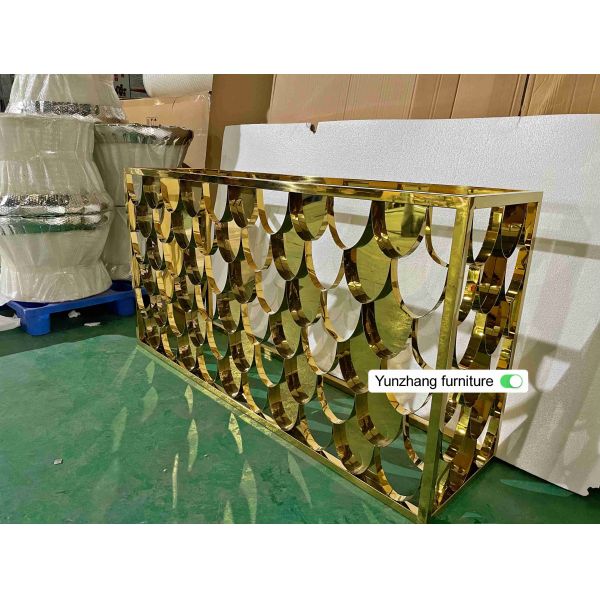 Таблица консоли 150cmx40cmx80cm таблицы металлического стержня цвета золота 201SS