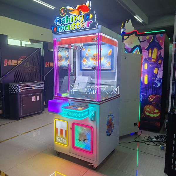 Comerciante para niños Pesca de verdad Pesca de entretenimiento Moneda de juego de arcade Operada Grúa de máquina para centro comercial