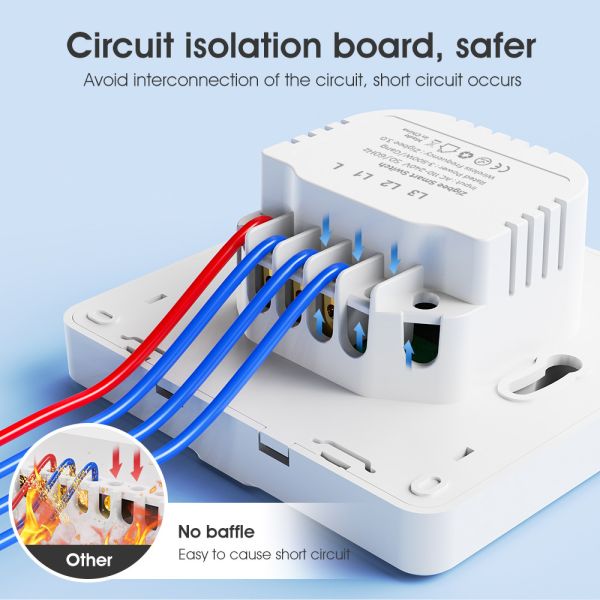 Tuya Zigbee Smart Light Switch – No Neutral Wire, No Capacitor Needed, 100-250V, Voice & App Control, Alexa & Google Home Compatible, EU Touch Switch