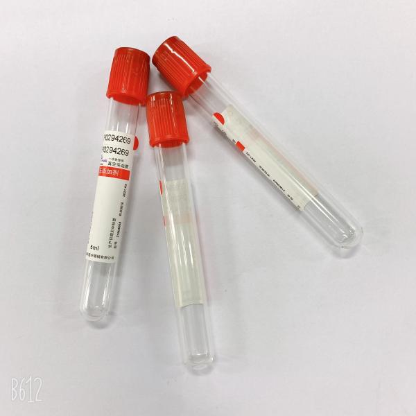 Tubos vermelhos da coleção do soro do tampão do tubo liso descartável da coleção do sangue