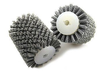 Portable Industrial Polishing Brushes , Abrasive Nylon Wire Brush Roller