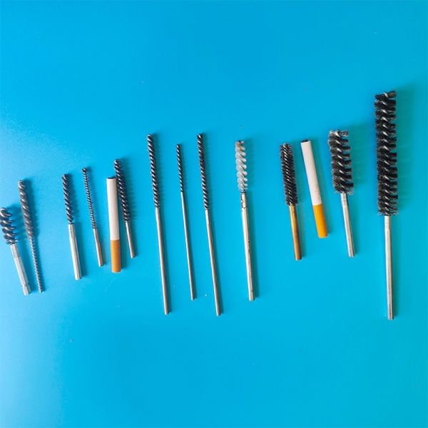 Pipe Brush Small Diameter 3-50mm Stainless Steel Wire Brush Pipe Steel Wire Copper Wire Brush Polishing and Polishing to Remove Burrs