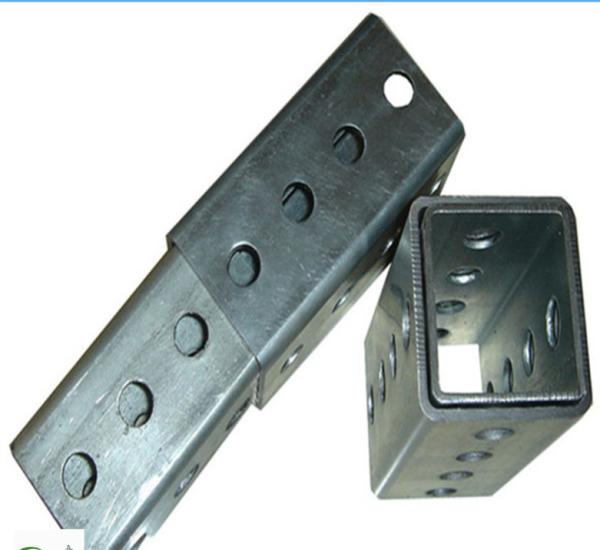 Galvanized Square Tube Sign Post Perforated Pipe Posts With Custom Length