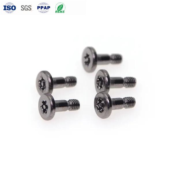 Custom Anti Theft Screws Carbon Steel Black Nickel Flat Head Screw With Post  Plum Groove