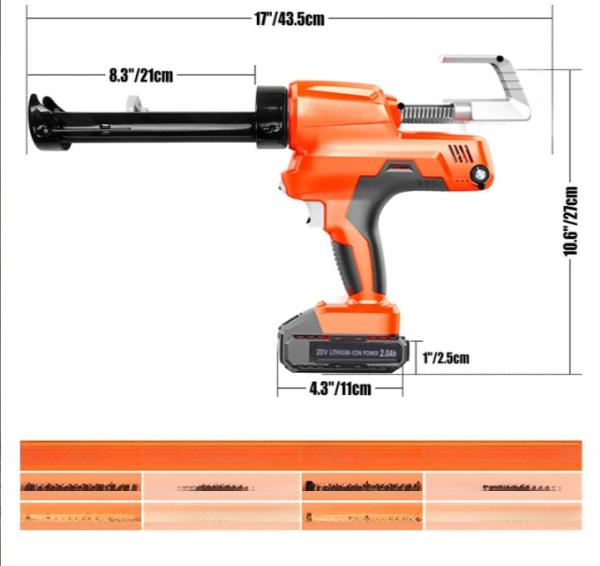 20V Electric Caulking Gun 310ML Cartridge Type With 2pcs Lithium