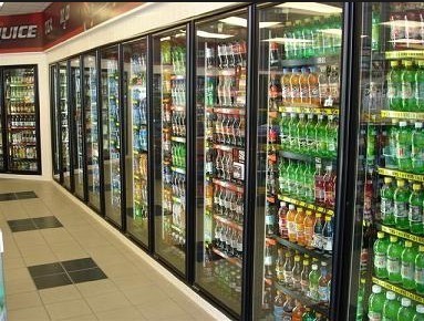 400L Commercial Beverage  Cooler / Drink Refrigerator Glass Door Single