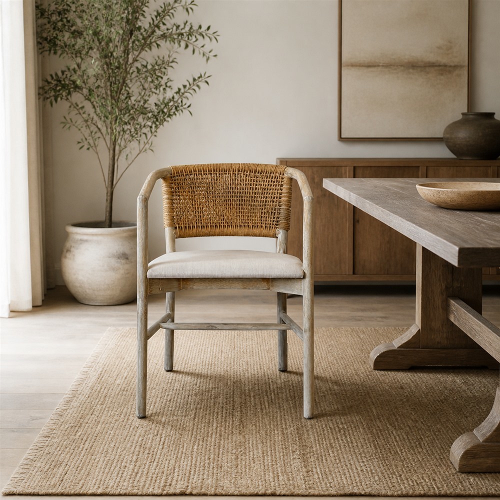 Woven Rattan Back Dining Armchair CYC-059