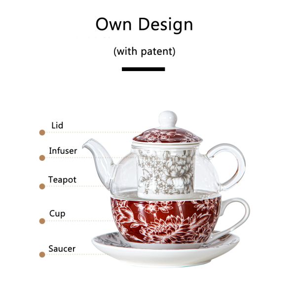 Business Gifts Elegant Vintage Ceramic Tea Cup Set With Porcelain Teapot And Cup