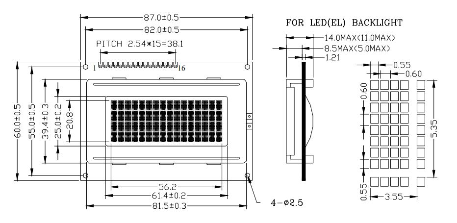 дисплей lcd модуля lcd характера точек 5.0V 16*4 transflective