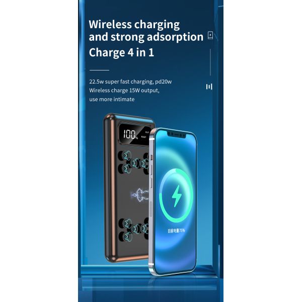 18w Magnetic Wireless Power Banks Portable Mini Size Wireless Power Bank 10000mAh