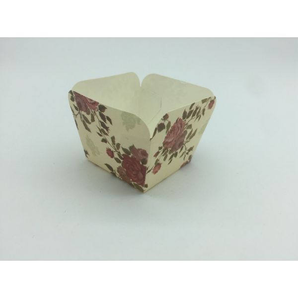 Red Rose Flower Floral Square Cupcake Liners Muffin Case Decoration Food Grade Paper