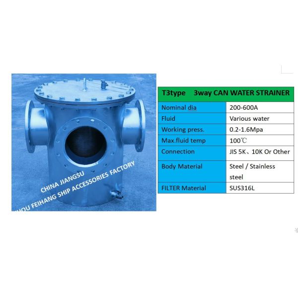 3-Type 3ways Can Water Straines Body Carbon Steel, Filter Cartridge Stainless Steel