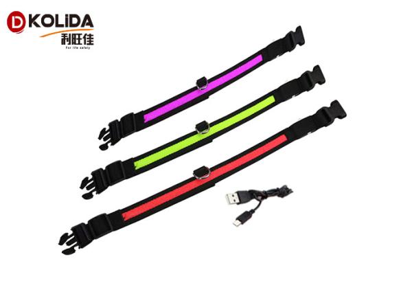 Adjustable Waterproof USB Rechargeable LED Dog Collar , Small / Medium Sized Dog Collar