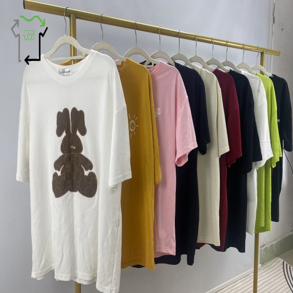 Wholesale YIJIAYI Brand Second-hand Men's Women's Cotton T-shirts Short Sleeves