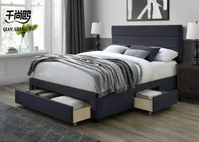 Tufted Upholstered Queen Bed , European Wingback Queen Bed Frame