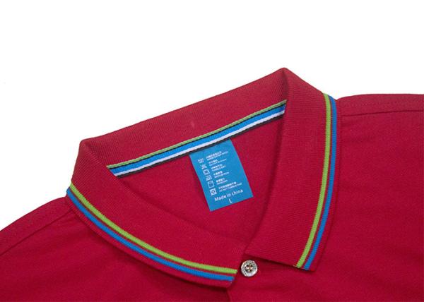 Summer Men's Cotton Polo Shirts Two - Ply Slim Fit Silk Meah , Screen Printing