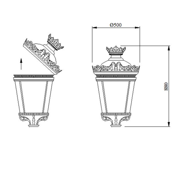 LED Pillar Lamp Lighting for Park Square Courtyard Gardens High Power 70W 100W 120W 150W