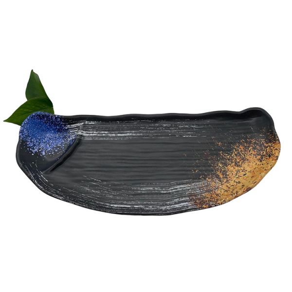 Half Moon Shape Melamine Dinner Plates Cafeterias Dinnerware