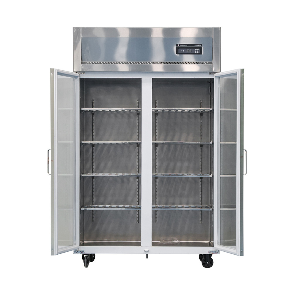 Frost Free Stainless Steel Commercial Freezer Hotel Kitchen Upright Display