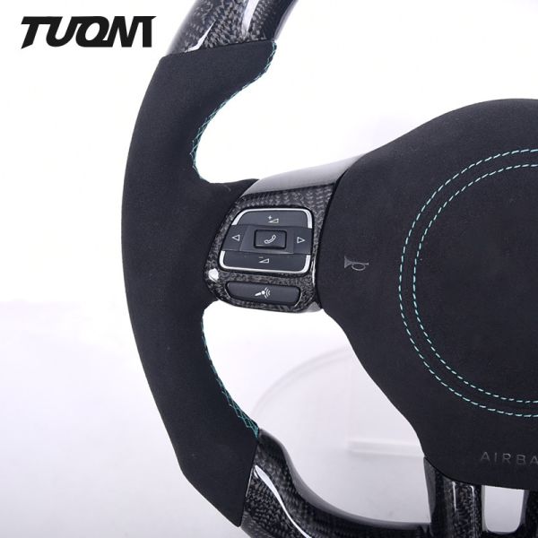 VW Volkswagen Golf6 GTI 6R Black Carbon Fiber Leather Steering Wheel OEM Steering Wheels