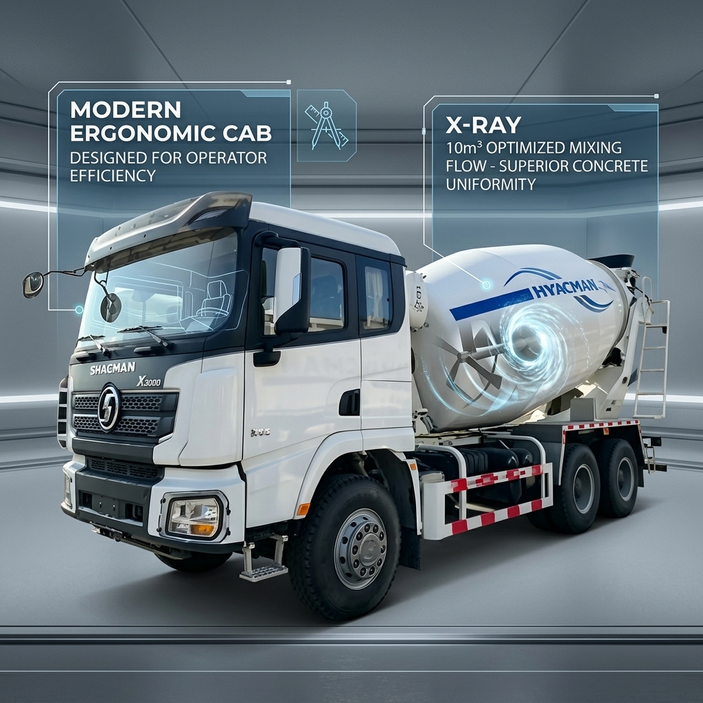 Shacman X3000 6X4 Mixer Truck Euro 3 Emission 385HP Export Configuration Custom Color Concrete Agitator