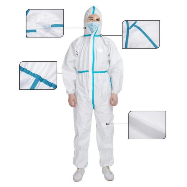 Lamination Zipper Non Woven Disposable Protective Coverall