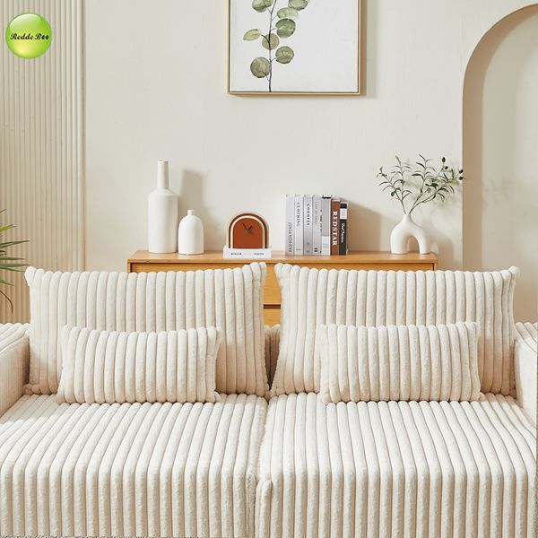 Removable 2 Seater Compressed Sofa Striped Velvet Fabric ODM