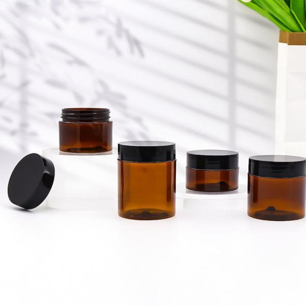 Medical Airless Empty Plastic PET Jar Cosmetic Glass Jar With Metal Lid