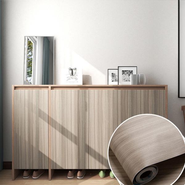 Moisture Proof Faux Wood Grain Wallpaper 100m Peel And Stick Removable Wallpaper