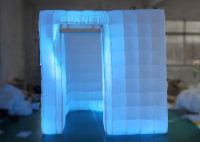 2.5 M Led Inflatable Photo Booth One Door With Color Changing Light